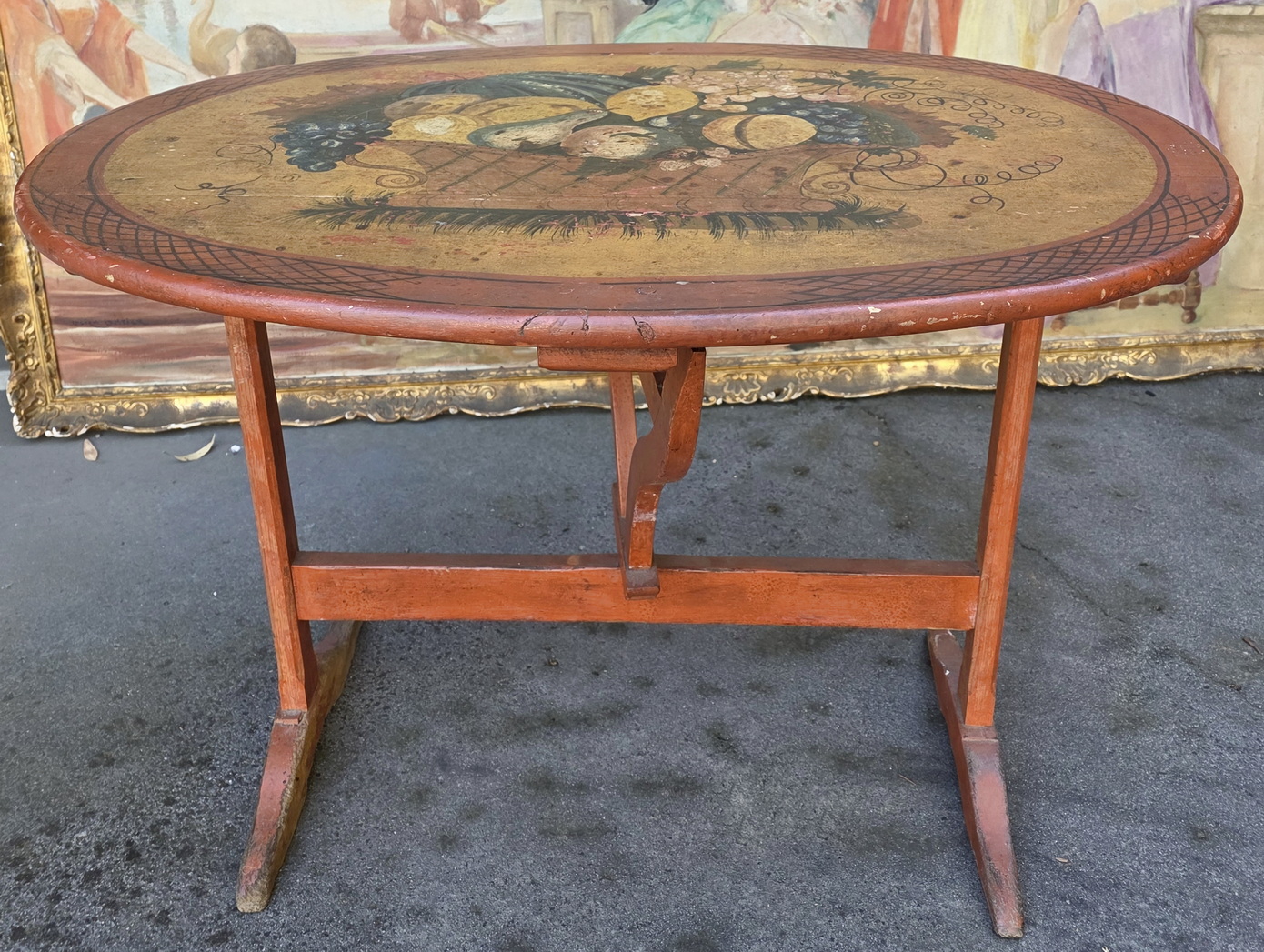 A painted French Vigneron Table